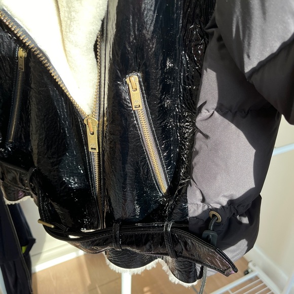 Moose Knuckles Churchbridge ShearlingTrim Down Moto Jacket NEW NO TAGS sizeSmall - Picture 10 of 16